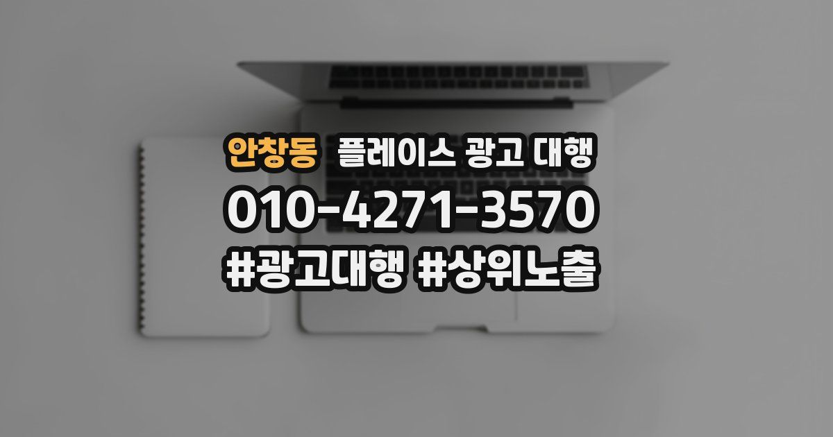 안창동 플레이스 광고 대행