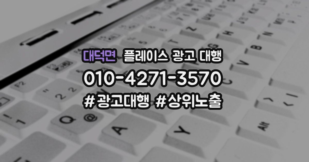 대덕면 플레이스 광고 대행