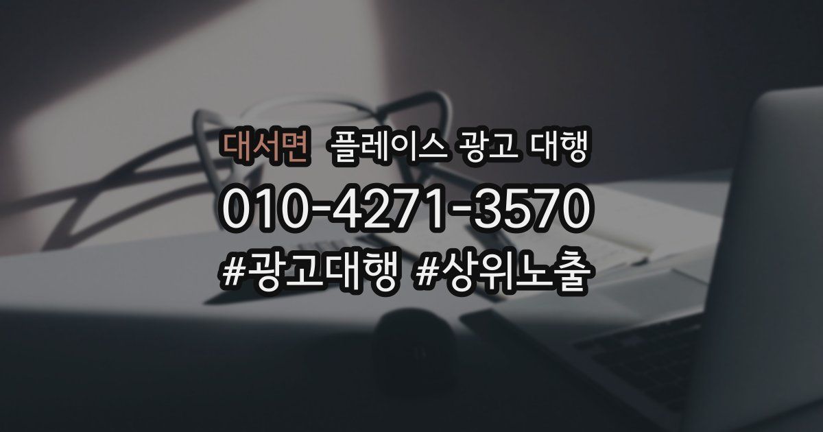 대서면 플레이스 광고 대행