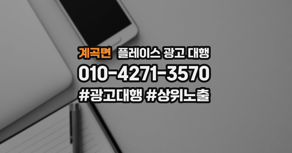 계곡면 플레이스 광고 대행