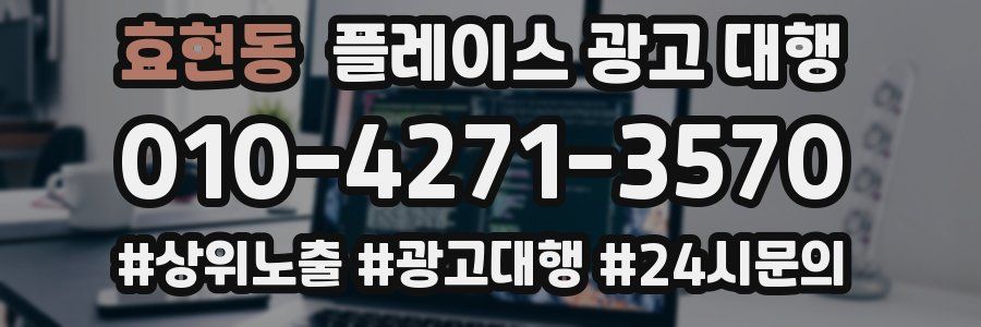 효현동 플레이스 광고 대행