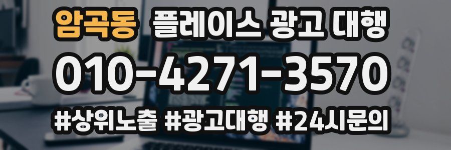 암곡동 플레이스 광고 대행