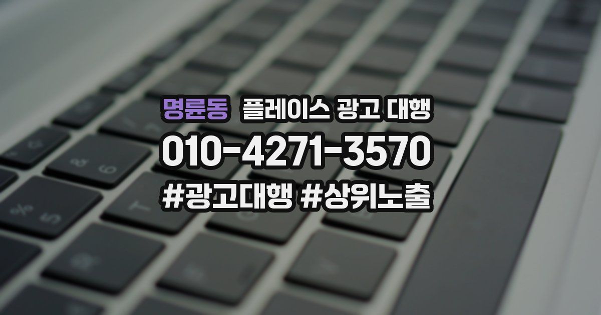 명륜동 플레이스 광고 대행