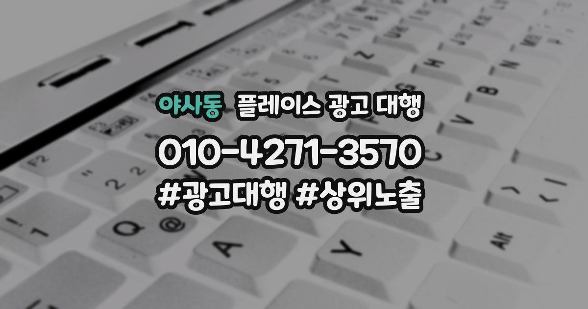 야사동 플레이스 광고 대행