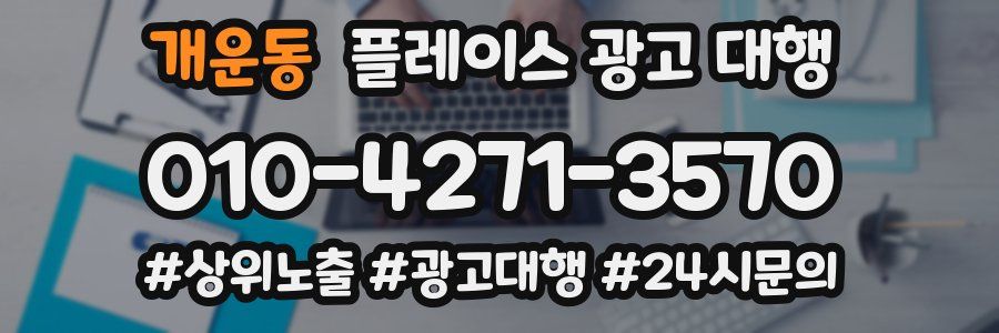 개운동 플레이스 광고 대행