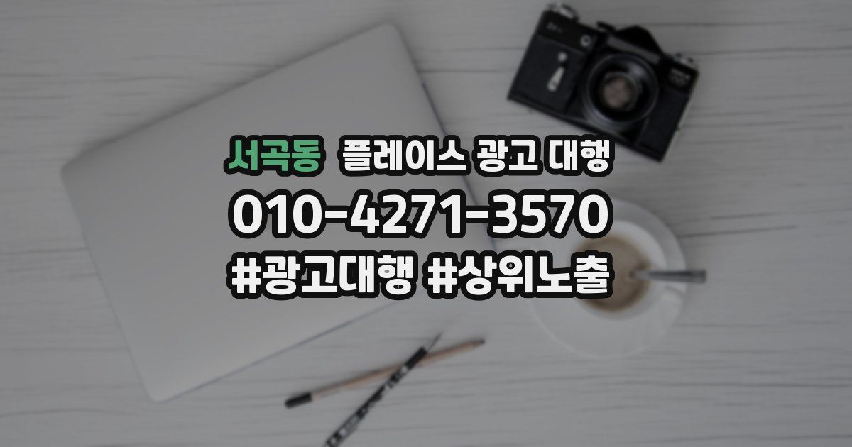 서곡동 플레이스 광고 대행