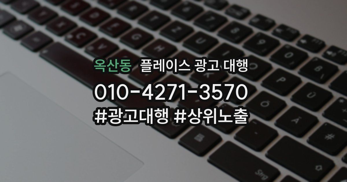 옥산동 플레이스 광고 대행