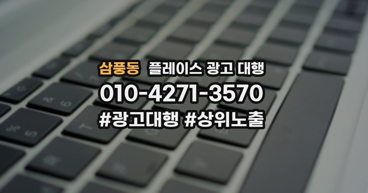삼풍동 플레이스 광고 대행