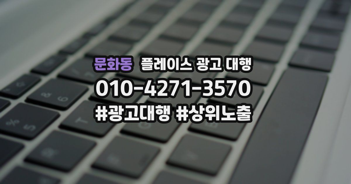 문화동 플레이스 광고 대행