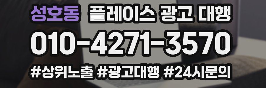 성호동 플레이스 광고 대행