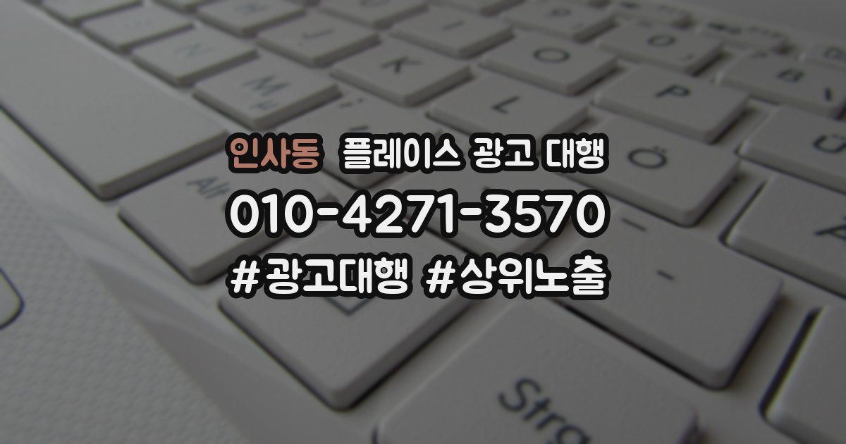 인사동 플레이스 광고 대행