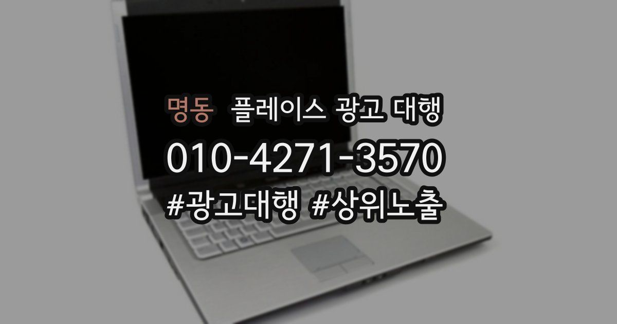 명동 플레이스 광고 대행