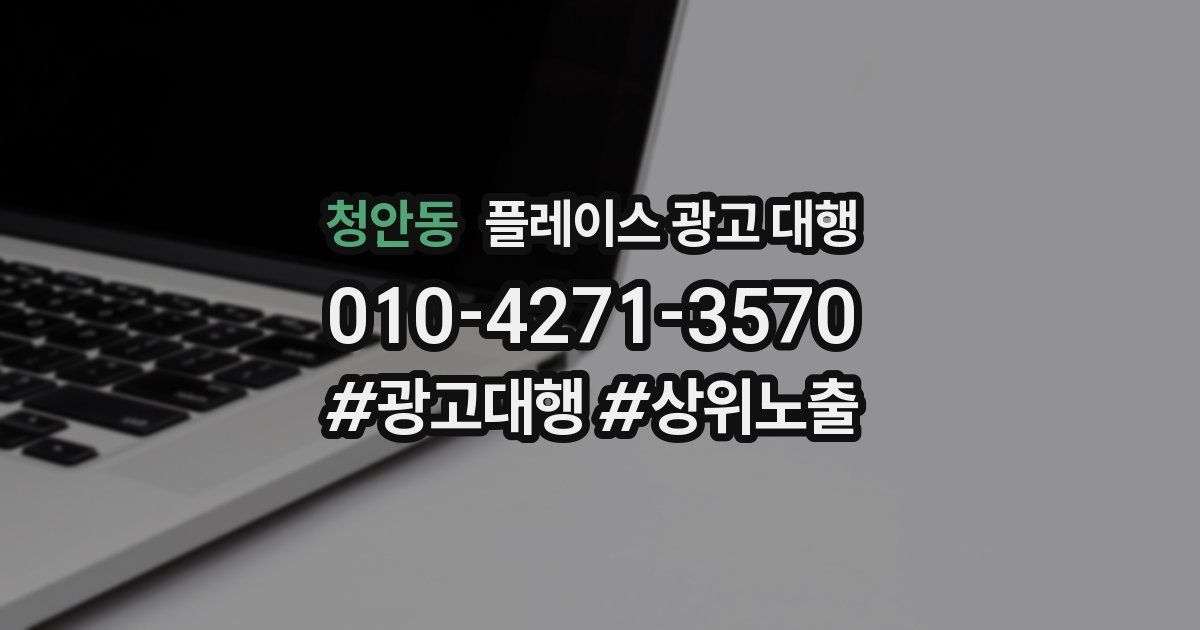 청안동 플레이스 광고 대행