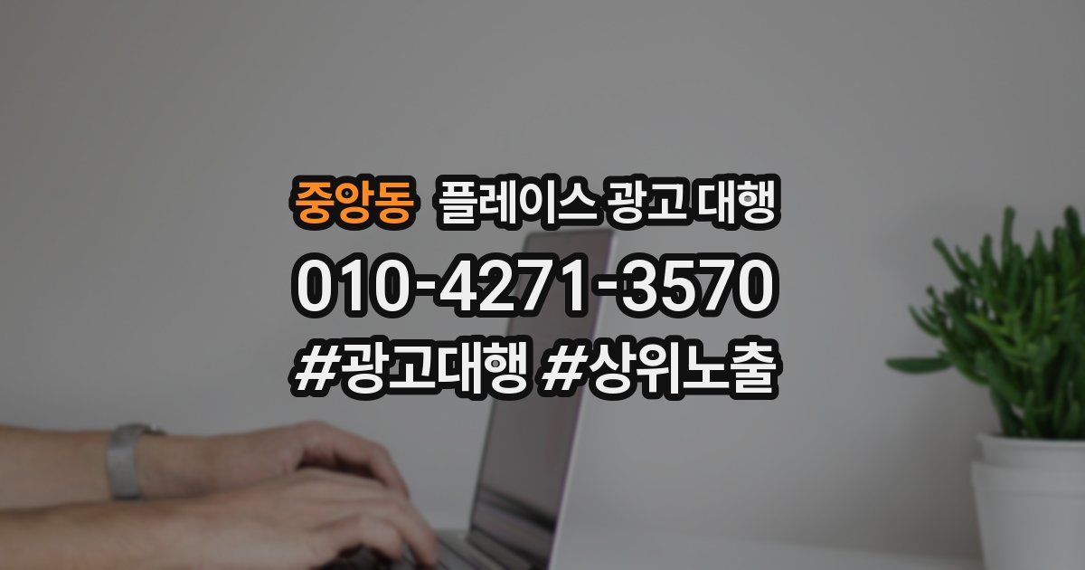 중앙동 플레이스 광고 대행