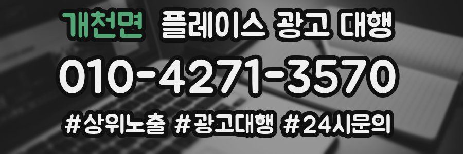 개천면 플레이스 광고 대행