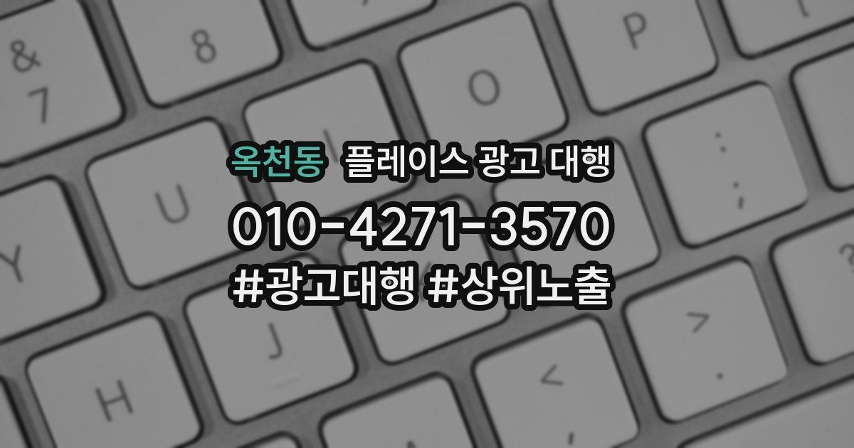 옥천동 플레이스 광고 대행