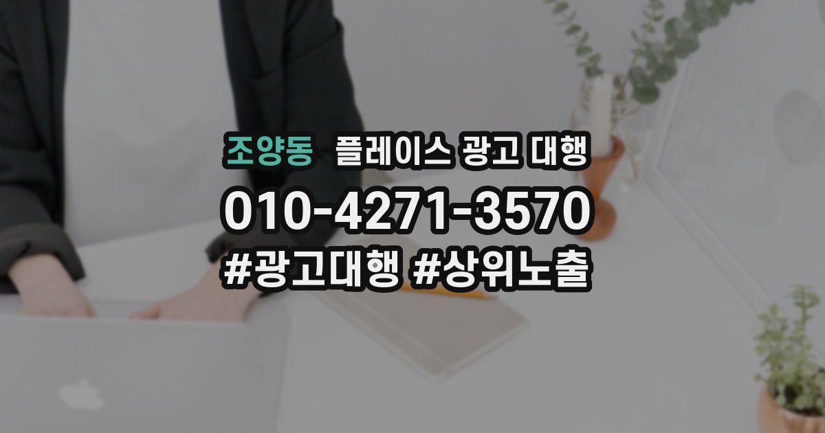 조양동 플레이스 광고 대행