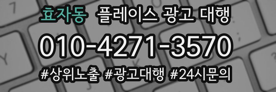 효자동 플레이스 광고 대행