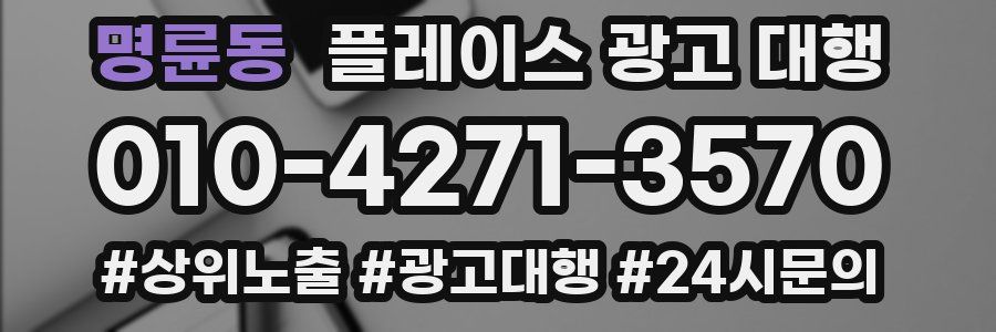 명륜동 플레이스 광고 대행