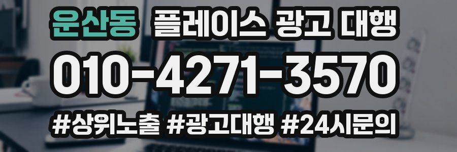 운산동 플레이스 광고 대행