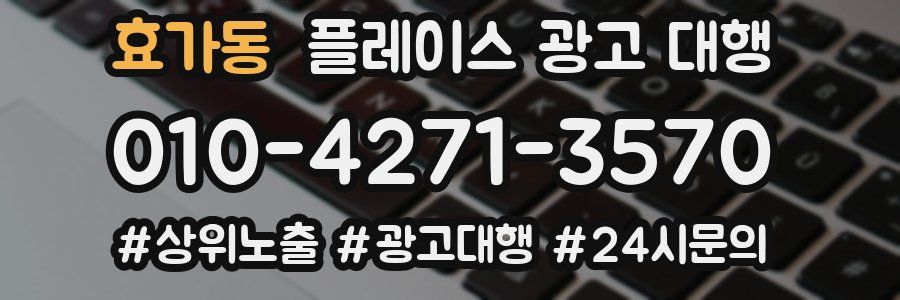 효가동 플레이스 광고 대행