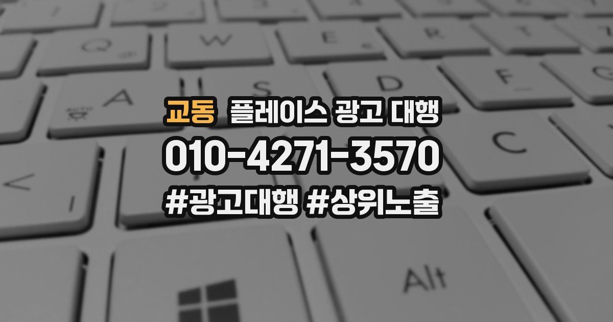 교동 플레이스 광고 대행