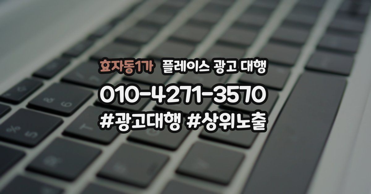 효자동1가 플레이스 광고 대행