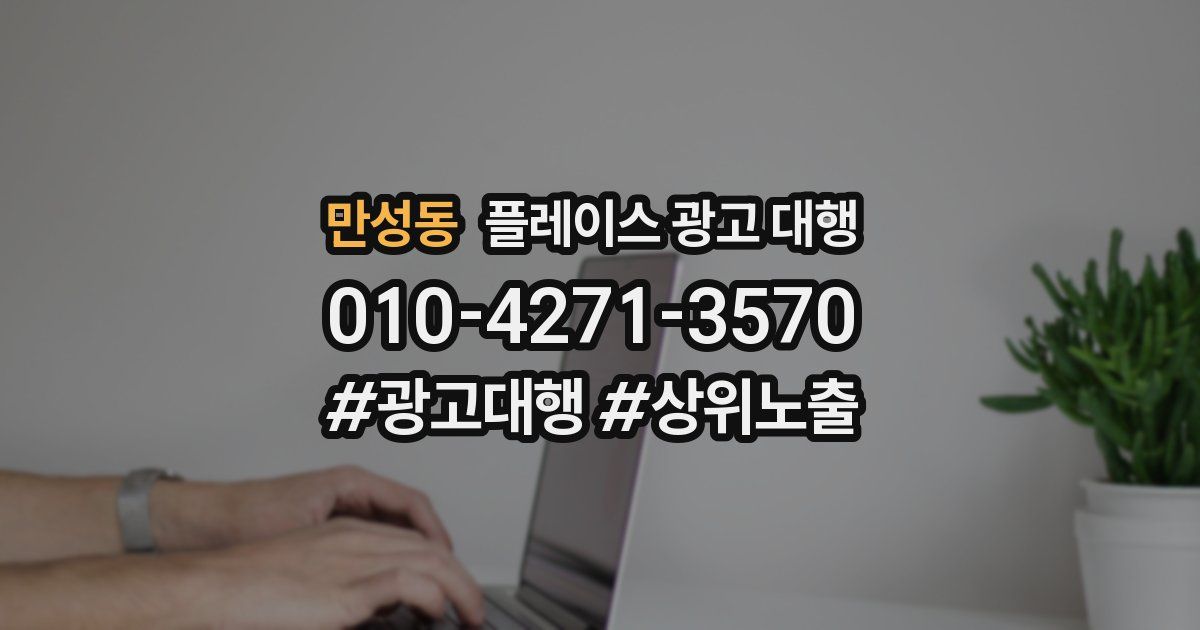 만성동 플레이스 광고 대행