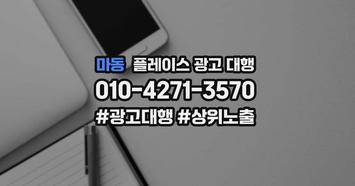 마동 플레이스 광고 대행