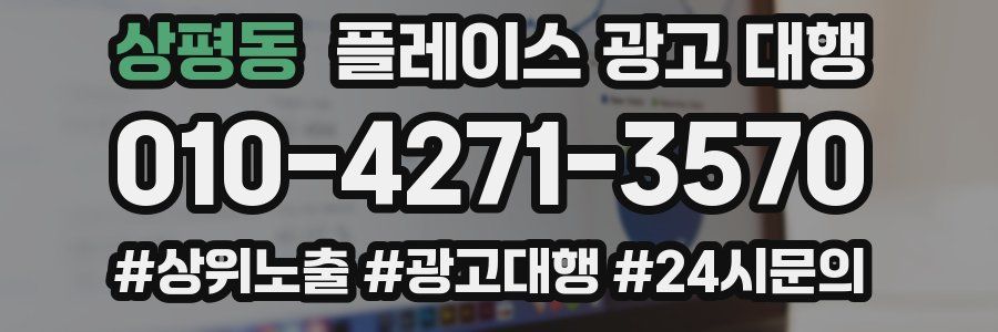 상평동 플레이스 광고 대행