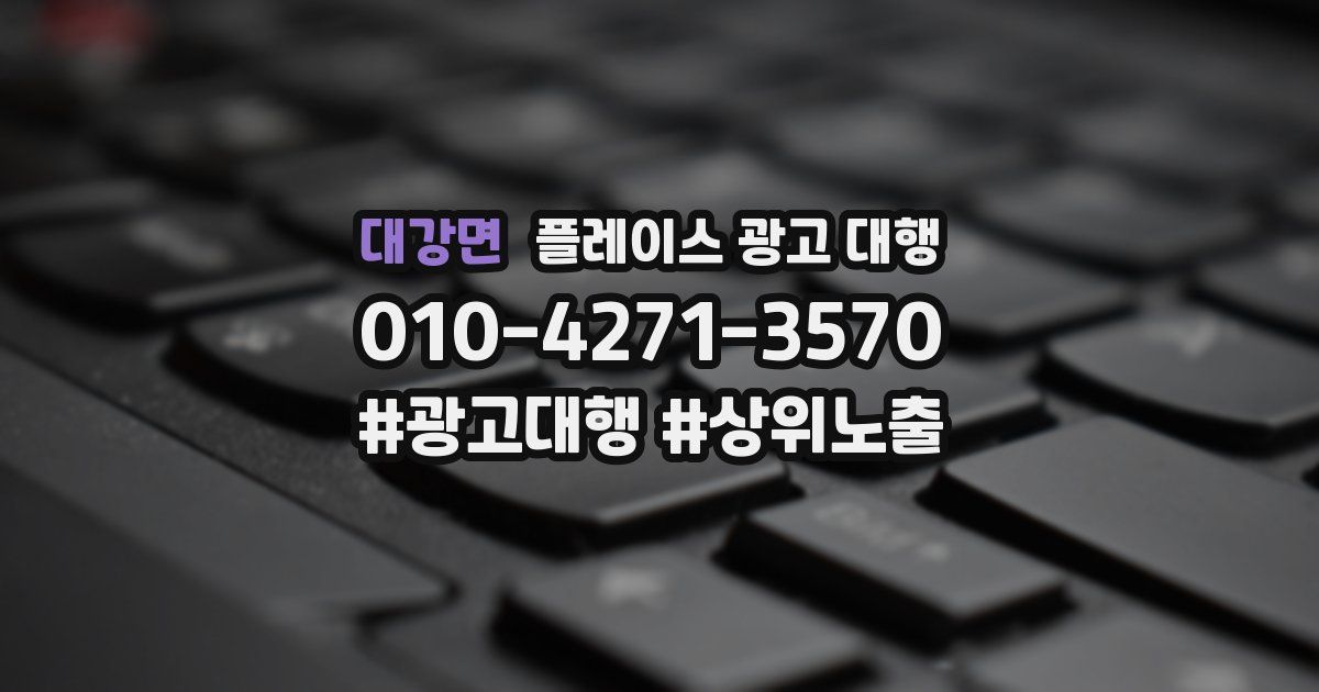 대강면 플레이스 광고 대행