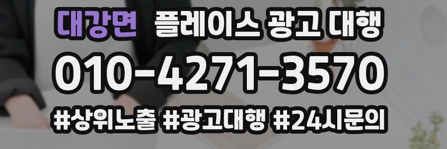 대강면 플레이스 광고 대행