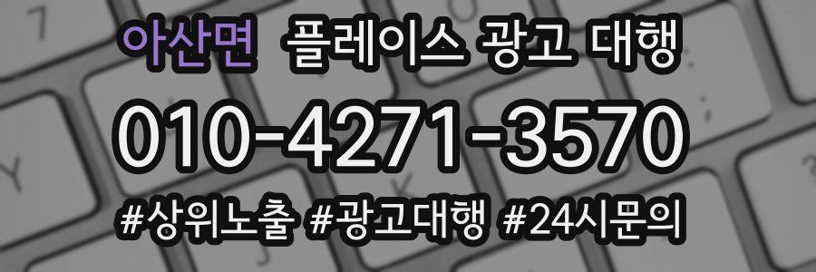 아산면 플레이스 광고 대행
