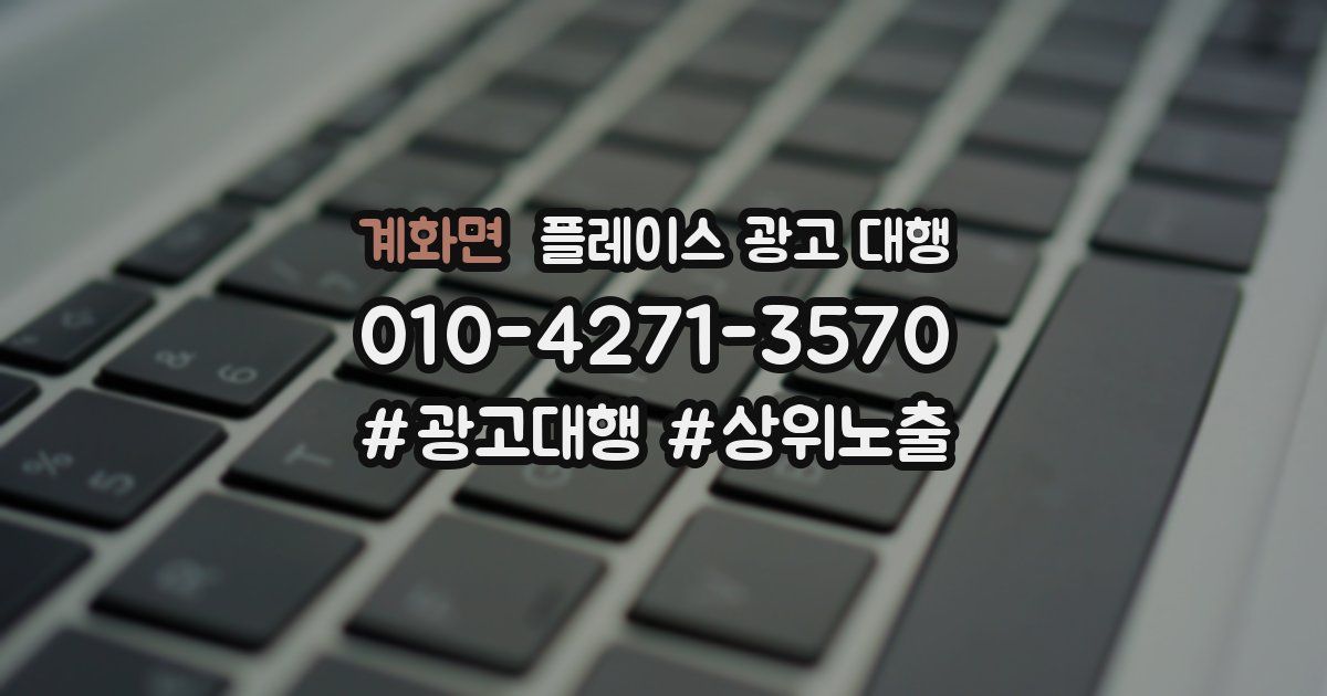 계화면 플레이스 광고 대행