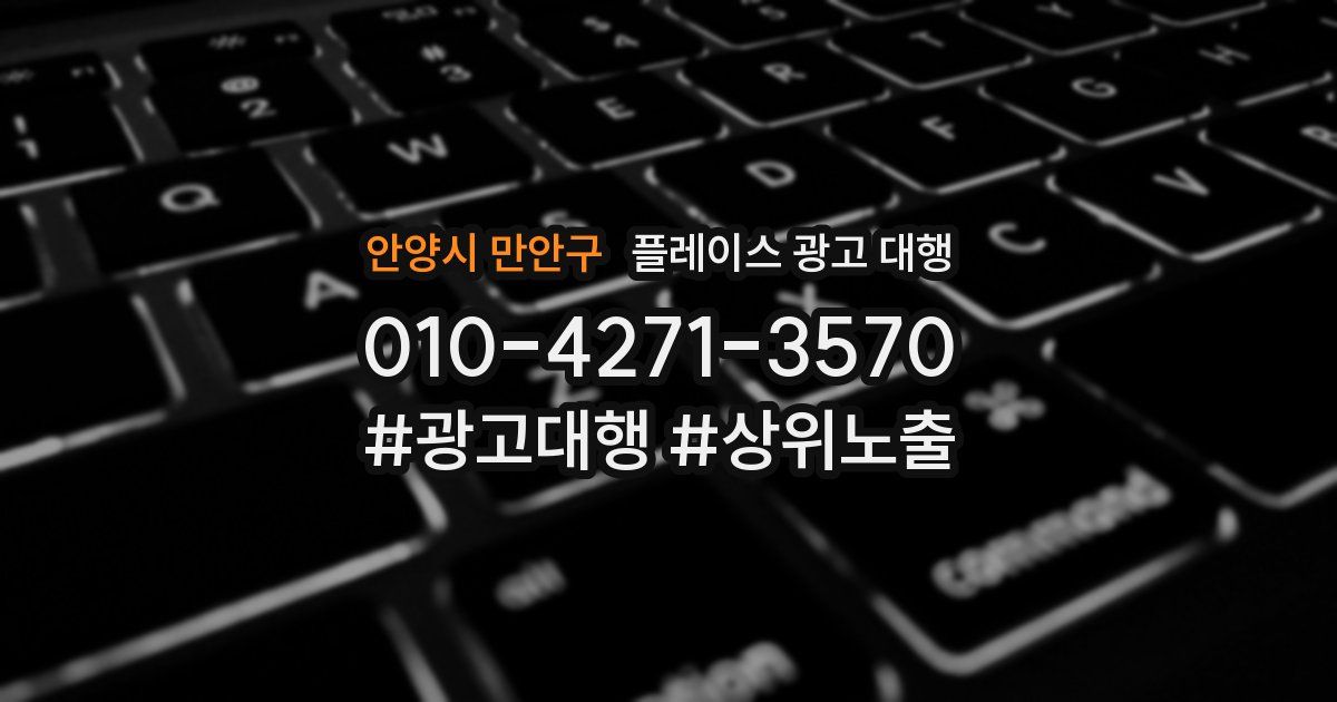 안양시 만안구 플레이스 광고 대행
