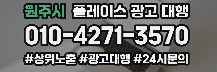 원주시 플레이스 광고 대행