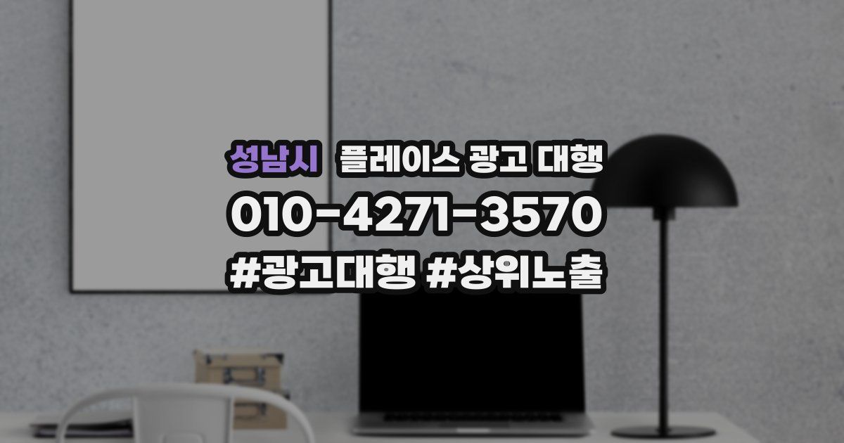 성남시 플레이스 광고 대행