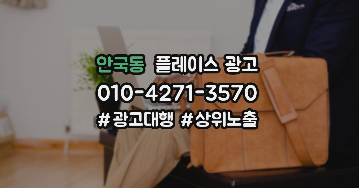 안국동 플레이스 광고