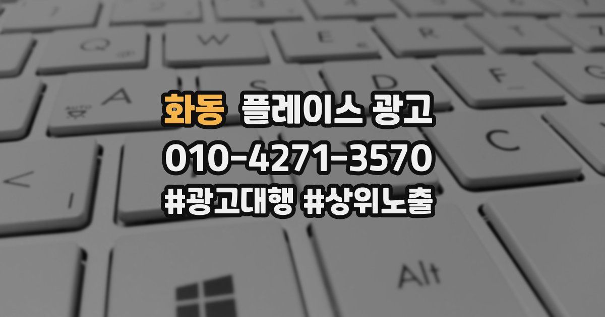 화동 플레이스 광고