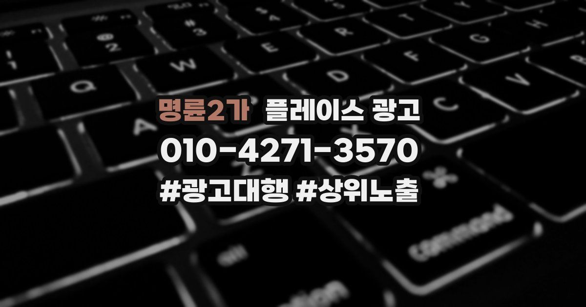 명륜2가 플레이스 광고