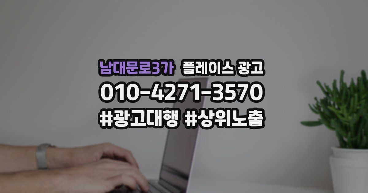 남대문로3가 플레이스 광고