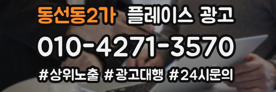 동선동2가 플레이스 광고