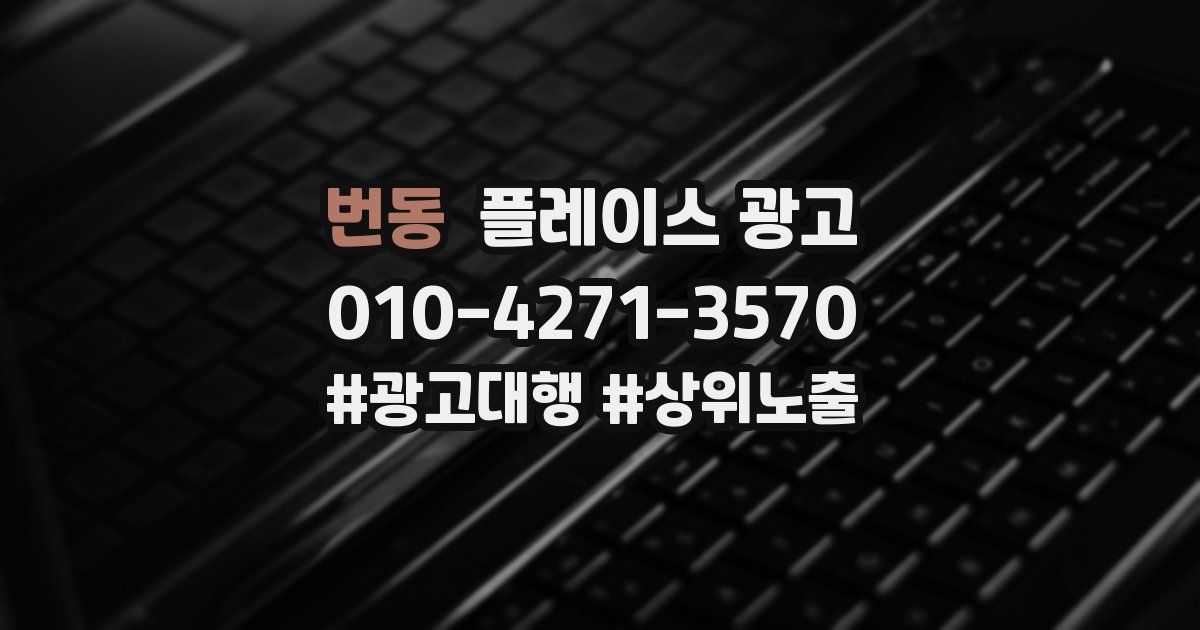 번동 플레이스 광고