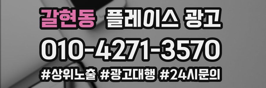 갈현동 플레이스 광고