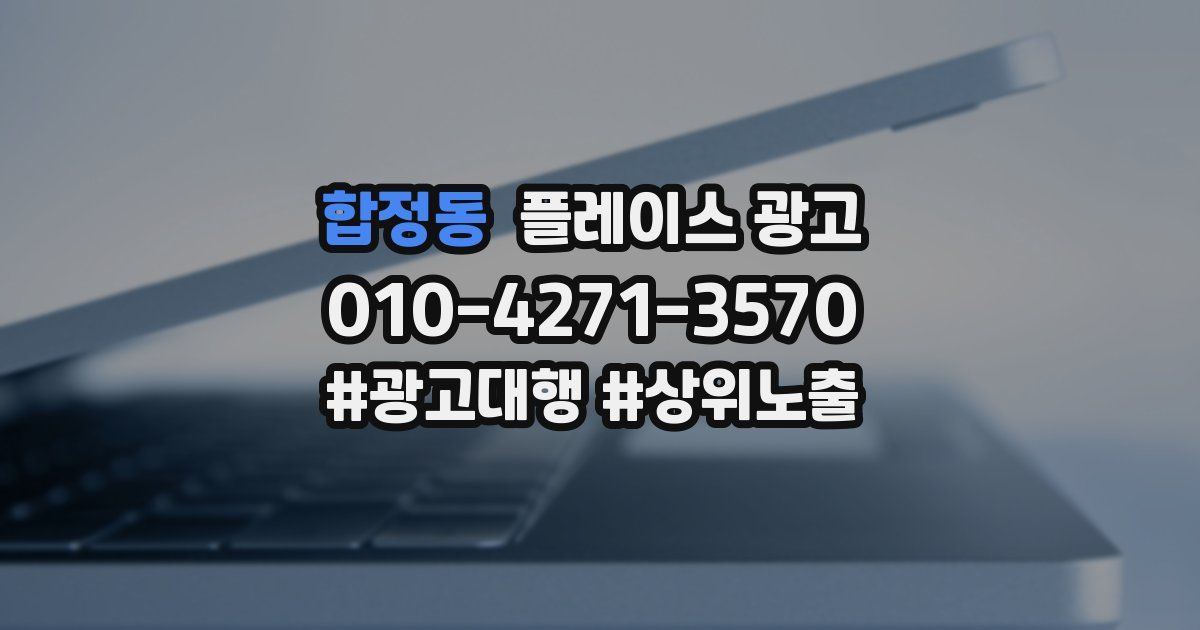 합정동 플레이스 광고