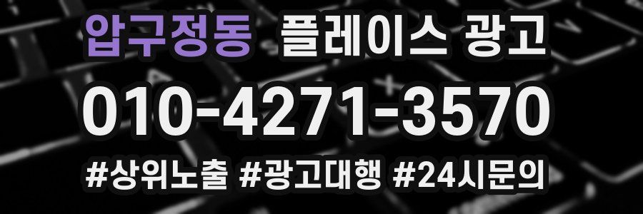 압구정동 플레이스 광고