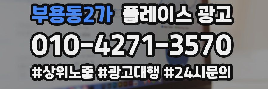 부용동2가 플레이스 광고
