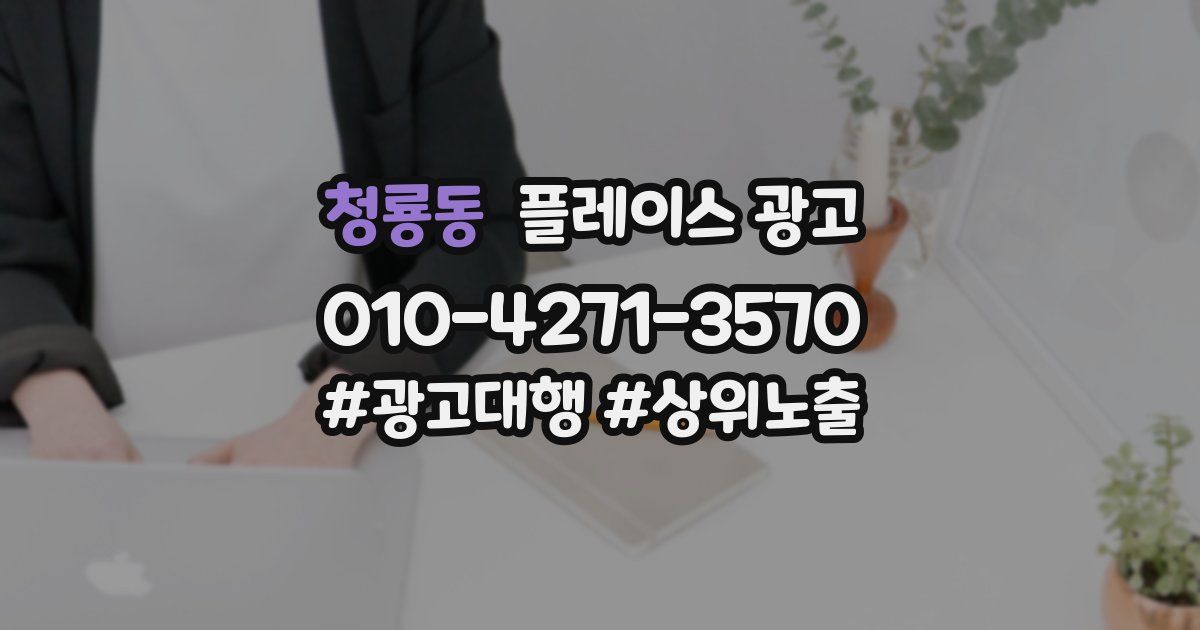 청룡동 플레이스 광고