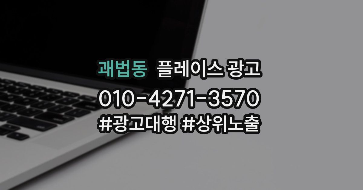 괘법동 플레이스 광고