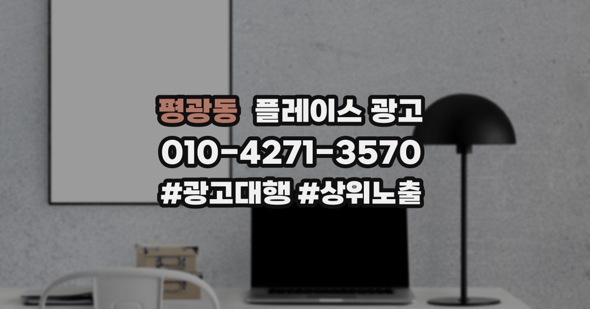평광동 플레이스 광고